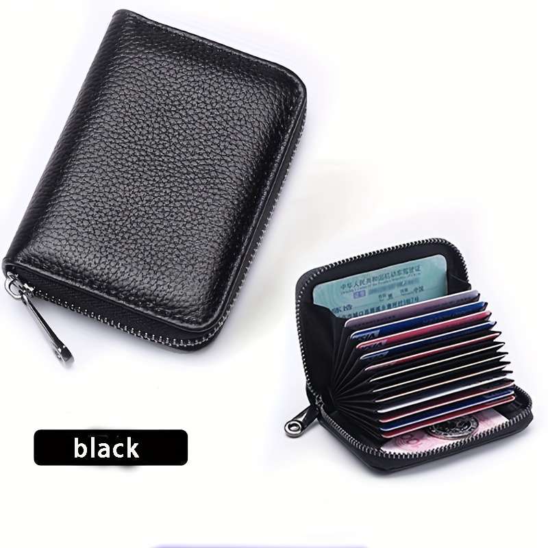 1pc Faux Leather Zipper Wallet with Multiple Card Slots