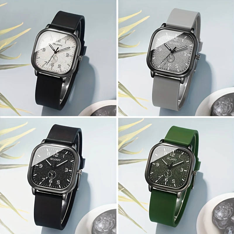 1pc Stylish Men's Square Dial Quartz Watch Perfect Gift for Boyfriend Family on Birthdays Holidays