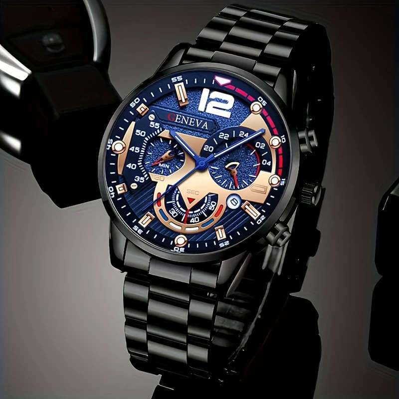 1pc Luxury Men's Quartz Watch Set Business and Casual Timepiece Suitable