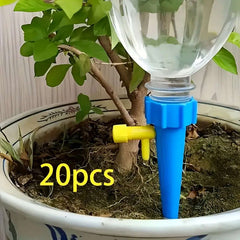 10pcs (10 drip irrigation devices + 10 parts) Plant Watering Drippers with Adjustable Flow Control Valve Polypropylene Self-Irrigation Spike