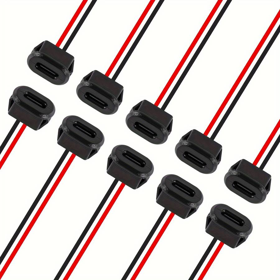 10pcs Type C Female 2P Solderable Usb C Pigtail Extension Cable