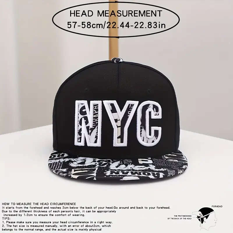 1pc Hat Men's Flat Brim Hat American Style Trendy Spring and Summer Black and White Flat Hat Hip Hop Hat Women's Couple Baseball Cap Autumn Color sent randomly