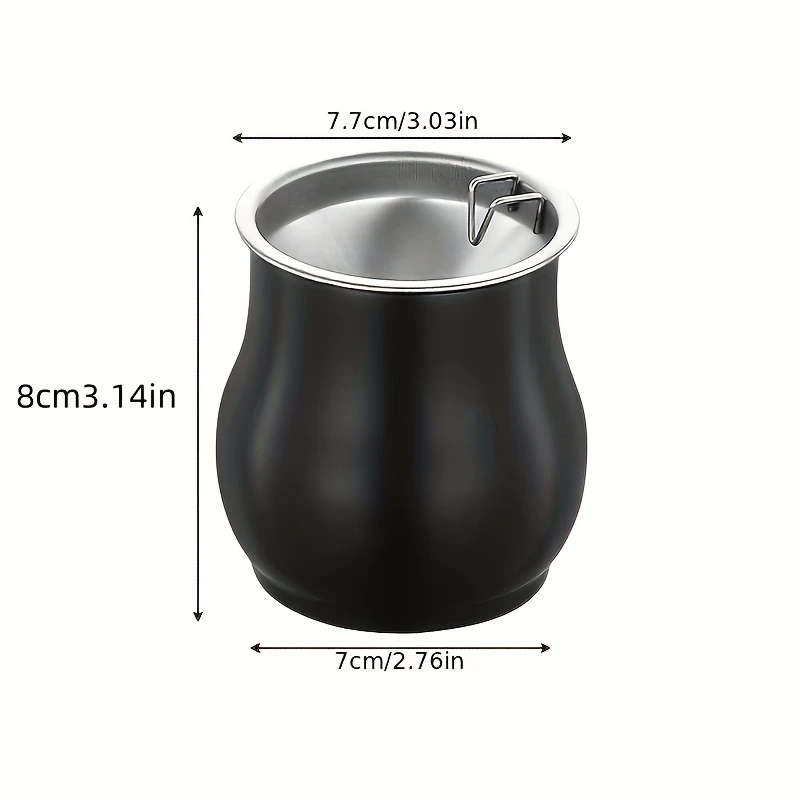 1pc Windproof Stainless Steel Ashtray with Creative Deer Design Smoke-Free