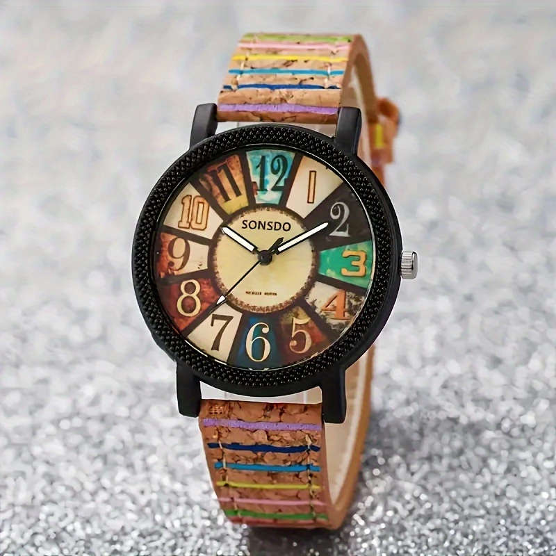 1Pc Women'S Wooden Quartz Wrist Watch