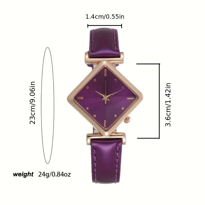 1pc Women's Fashion Personality Belt Square Case Quartz Watch