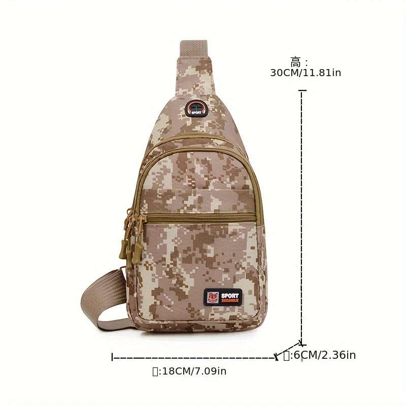 1pc Fashionable Canvas Tactical Chest Pack Bag