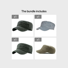 Hat Black Add Grey Add Army Green Add Khaki 4pcs