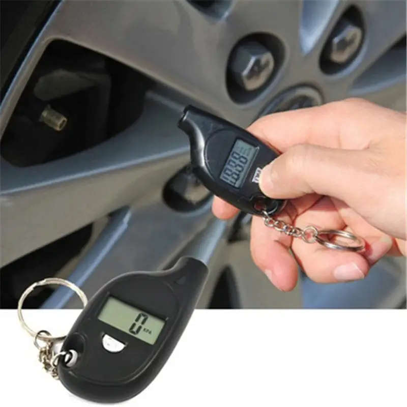 Digital Tire Pressure Gauge with LCD Display Keychain Compatible High Precision Car