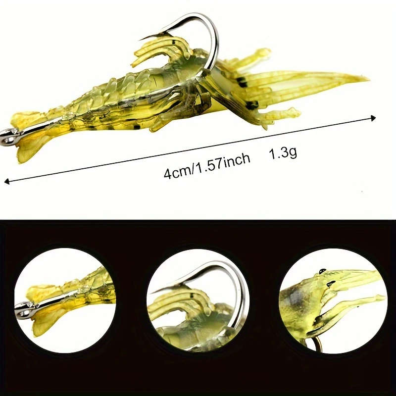 10 Packs Of Realistic Hooked Soft Shrimp Simulated Soft Worm Shrimp Lure Lure Artificial Lure Bionic Fish Lure Hooked Mouth Lure