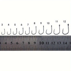 100 Pcs High Carbon Steel Overturned Fishing Hooks Sport Circle Hooks with Tackle Box(副本)