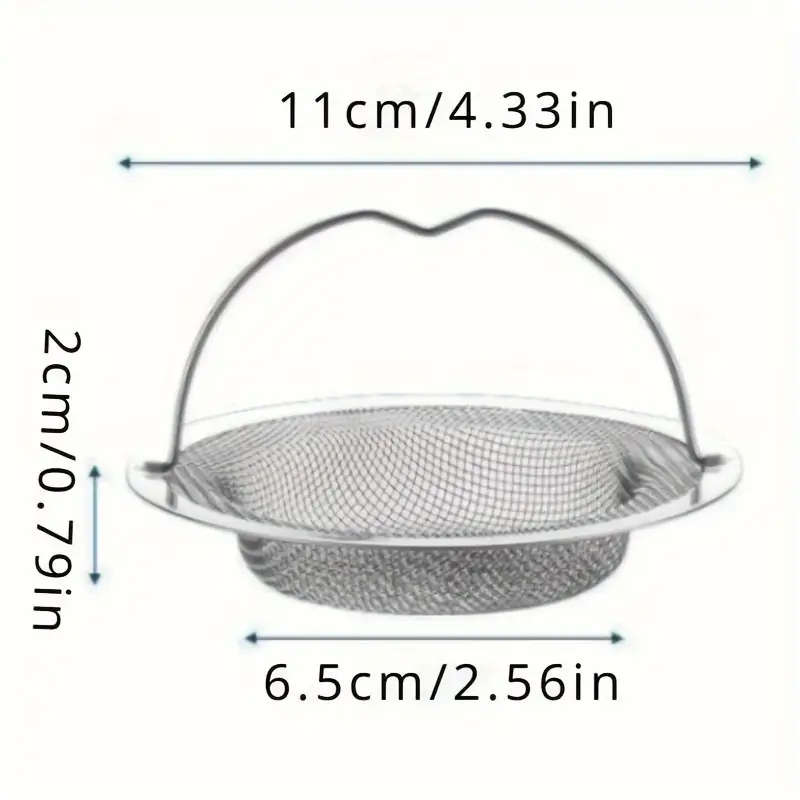 1pc Premium Stainless Steel Hair Catcher & Drain Filter with Handle