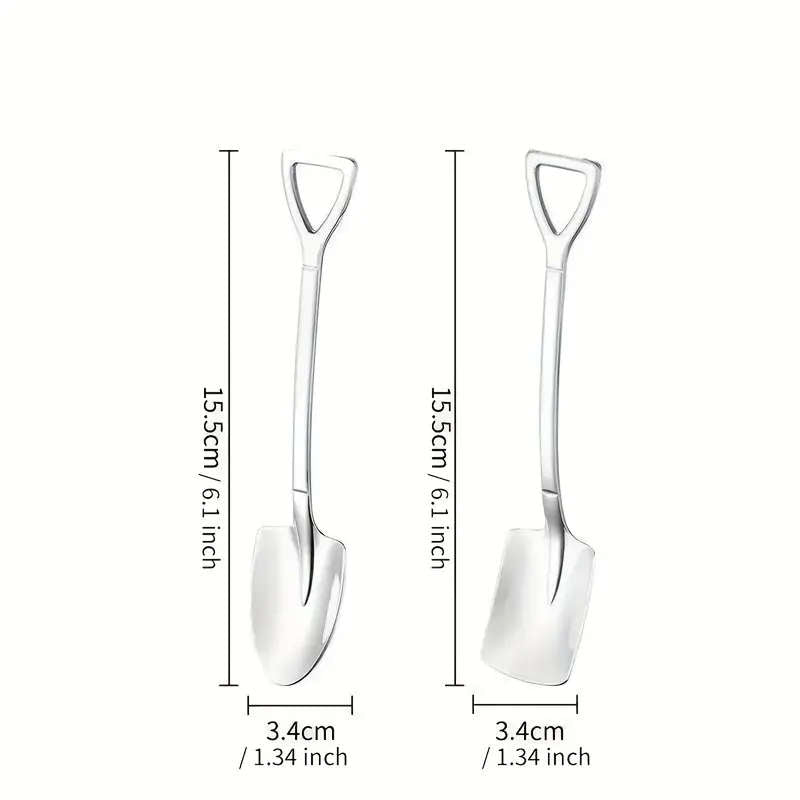 4Pcs Stainless Steel Soup Spoons Set Creative Portable Serving Spoons
