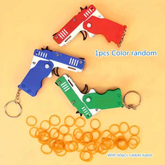 1pc Mini Metal Rubber Band Gun Launcher with 60 Bands