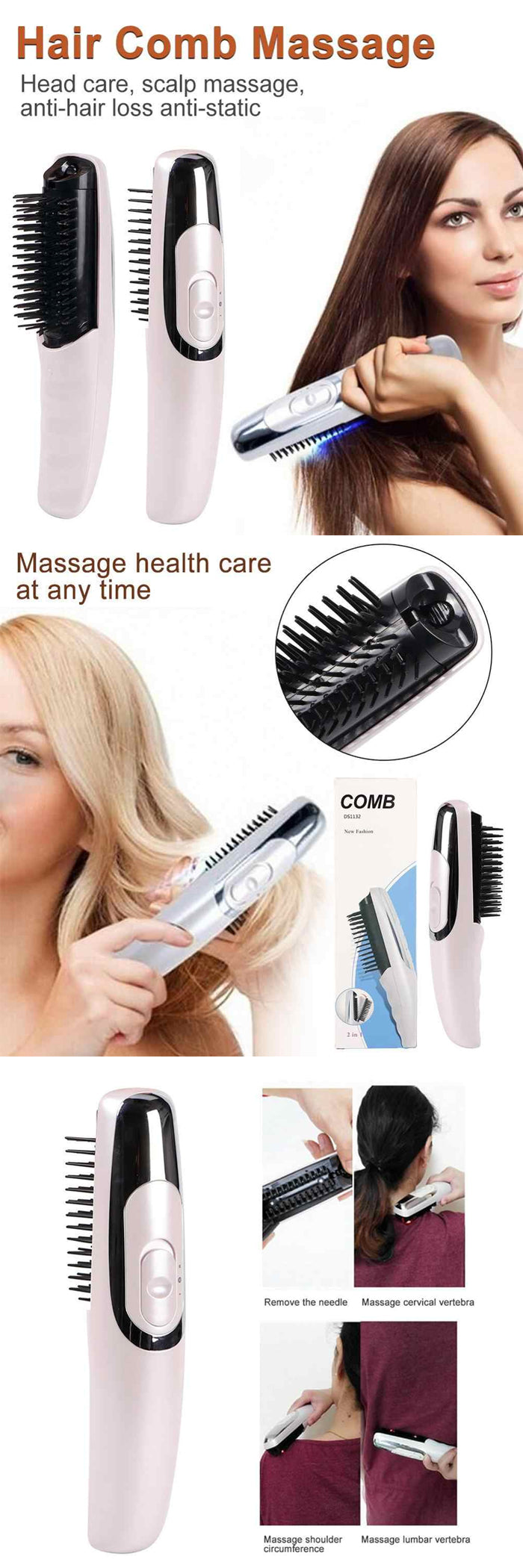 Laser Massage Comb Hairbrush Electric Hair Modeling Hair Brush Hair Growth Hair Loss Therapy Styling Tools