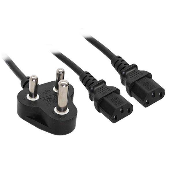 XF0775 Dual Power Supply 3 Pin to 2 IEC Female Cable 1.5M