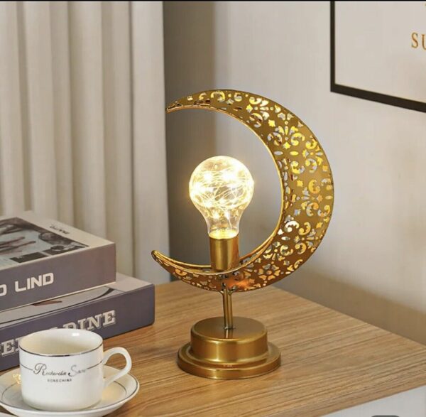 Bulb Battery Operated Moon Shaped LED Light Warm White