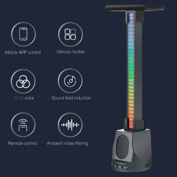 XF0800 RGB Sound Pickup Light Speaker, With /Without Headset Stand Mount T-15