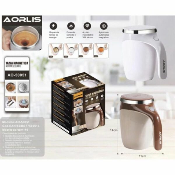Aorlis AO-50051 Automatic Magnetic Self Stirring Coffee Mug Model:828