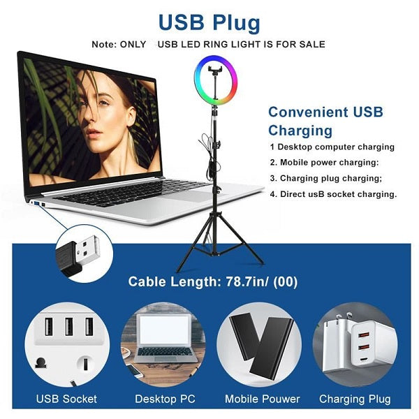 10″ RGB Soft Ring Light with 2.1m Stand
