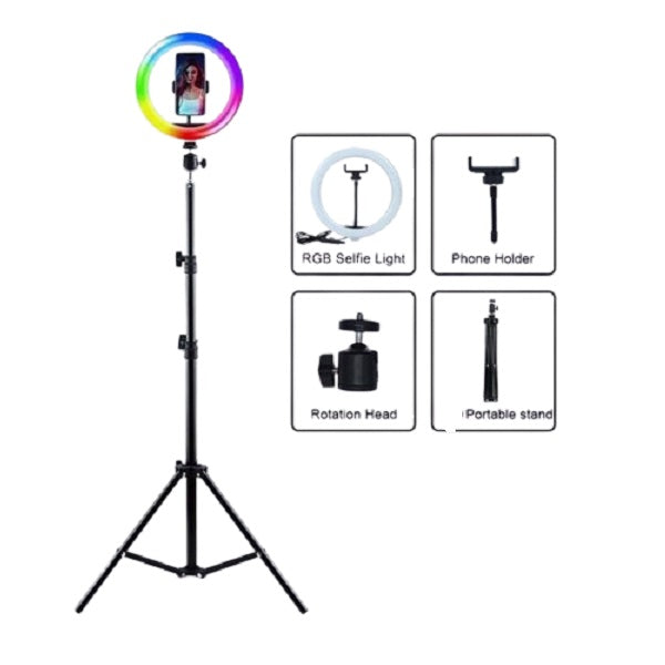 10″ RGB Soft Ring Light with 2.1m Stand