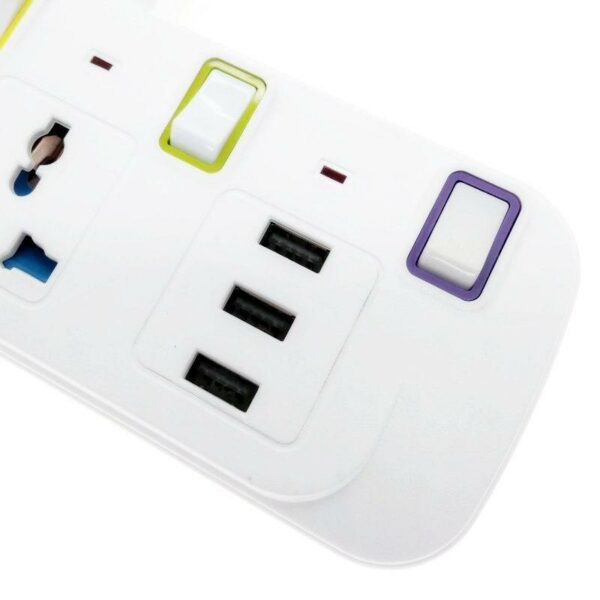 Treqa PL-502 3000W Power Socket with 3 USB Ports