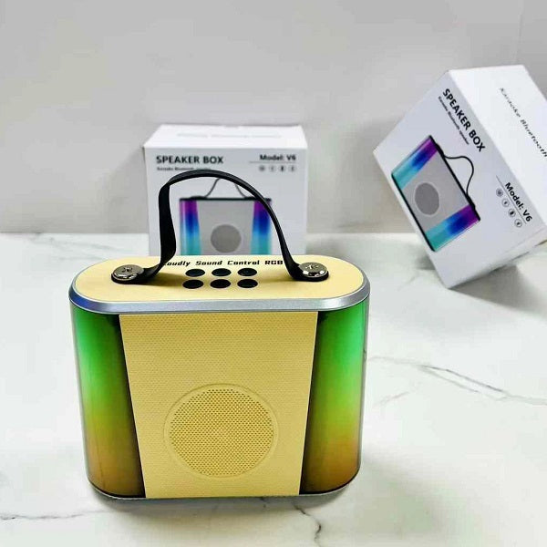 V6 Rechargeable Bluetooth Speaker with RGB Lights and TF Card Slot