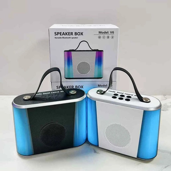 V6 Rechargeable Bluetooth Speaker with RGB Lights and TF Card Slot