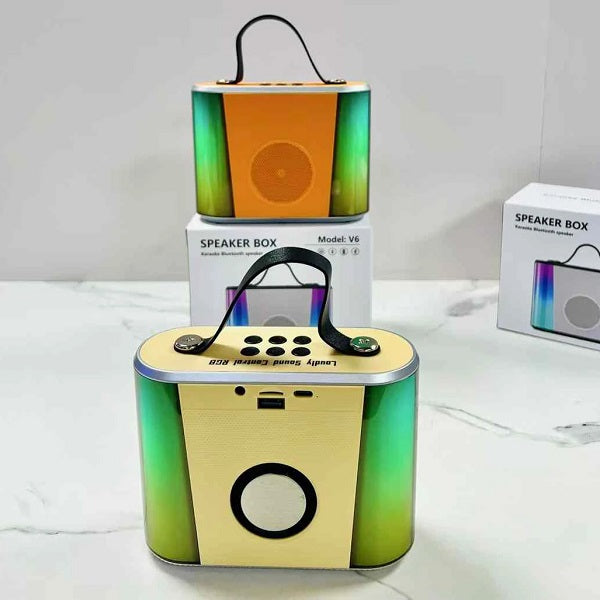 V6 Rechargeable Bluetooth Speaker with RGB Lights and TF Card Slot