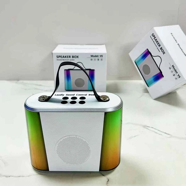 V6 Rechargeable Bluetooth Speaker with RGB Lights and TF Card Slot