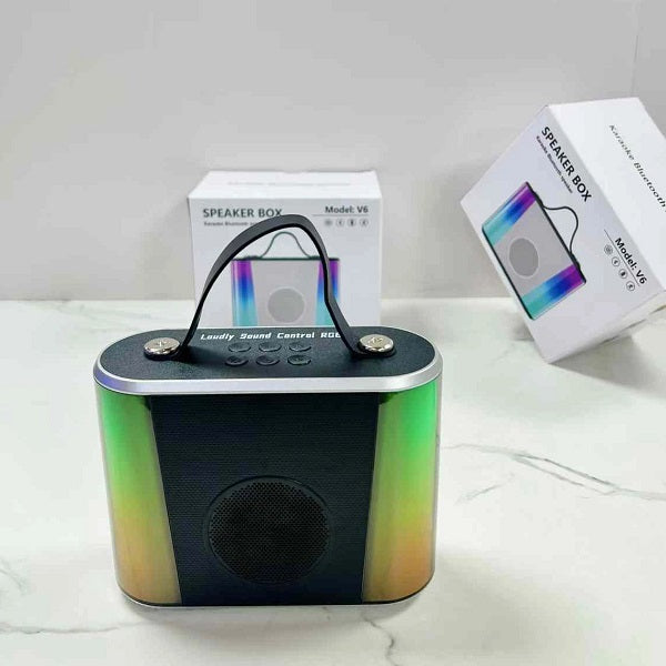 V6 Rechargeable Bluetooth Speaker with RGB Lights and TF Card Slot