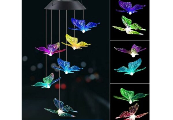 FA-068 Solar Powered Wind Chimes Butterfly Garden Light