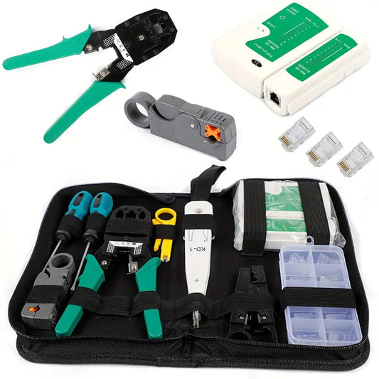 LAN Network Fix Cable Tester Crimper Plier Hand Tool Kit Cat5 RJ45 RJ11 RJ12 Stripping Make Ethernet Connector Test