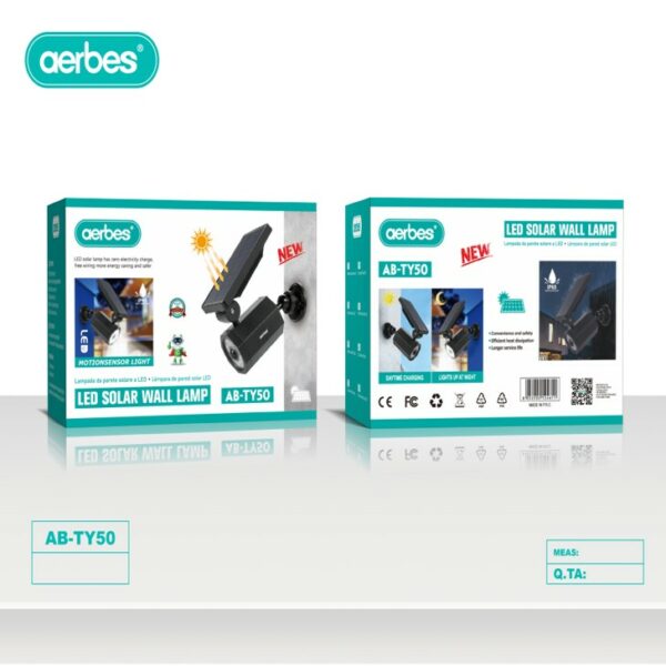 Aerbes LED Solar Powered Wall Motion Sensor Light Dummy Camera 20W