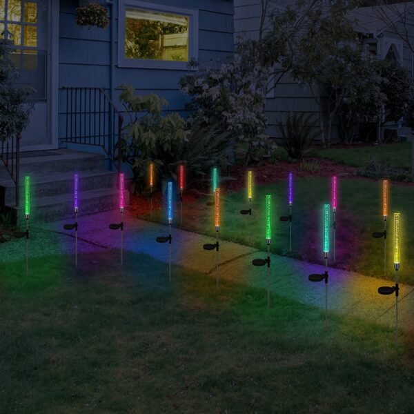 FA-LC35 Solar Powered Acrylic Bubble Column RGB Light 2pcs