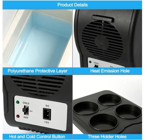 6L Portable Electronic Cooling & Warming Fridge 12V