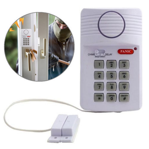 Security Keypad Door Ring Alarm System Panic Button For Home Garage Caravan