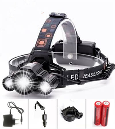 Rechargeable Headlamp T6 3 LED Headlight