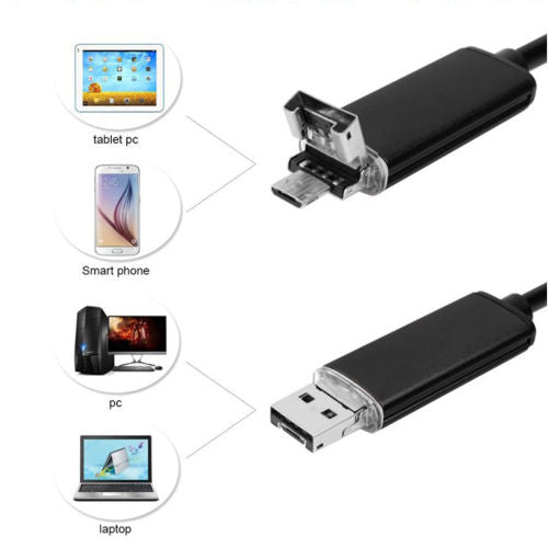 USB Wire Endoscope Camera 6 LED 5.5mm Waterproof For Android