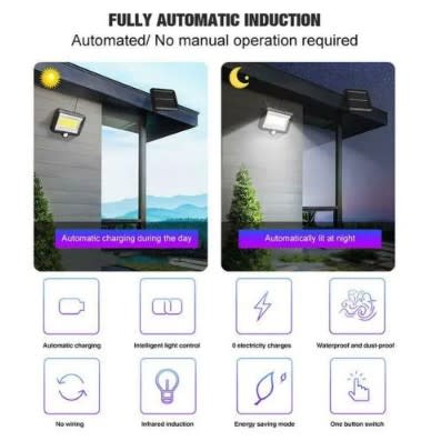 Solar Light Motion Sensor Waterproof Outdoor Path Night Lighting Lamp COB 100LED