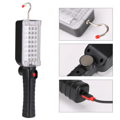 34LED Magnetic Rechargeable Work Light Inspection Lamp Torch Hook Flashlight