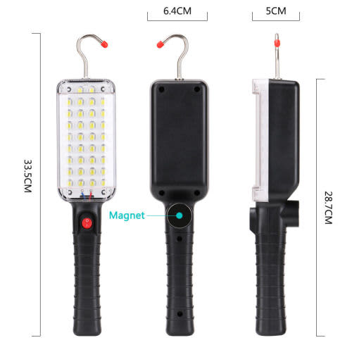 34LED Magnetic Rechargeable Work Light Inspection Lamp Torch Hook Flashlight