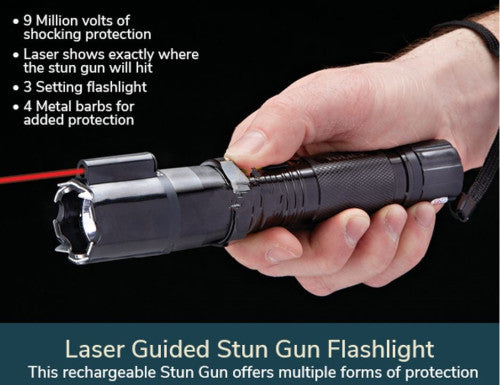 3-IN-1 Rechargeable Laser Stun Gun Flash Light