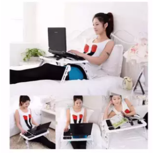 E Table Foldable & Portable Laptop Table With 2 USB Cooling Fans