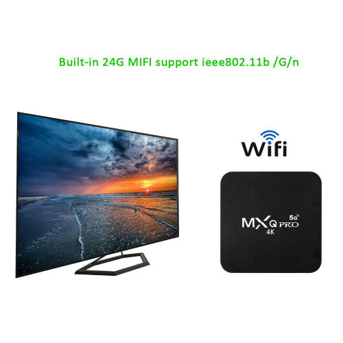 MXQ Pro 4K Ultra HD 64Bit Wifi Android 7.1 Quad Core Smart TV Box Media Player