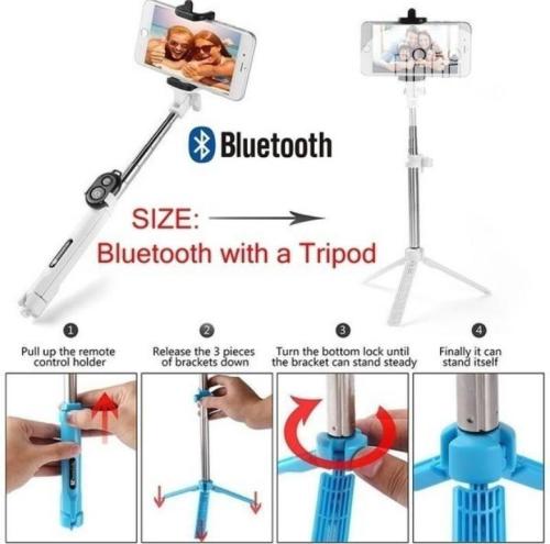4 In 1 Multifunctional Selfie Stick Bluetooth Tripod Monopod Remote Shutter Extendable