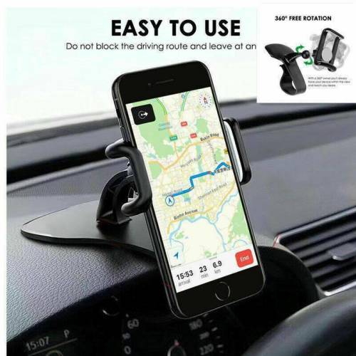 Mobile Phone Holder Dashboard Clamp GPS Mount Universal 360 In-Car Dash Non-Slip