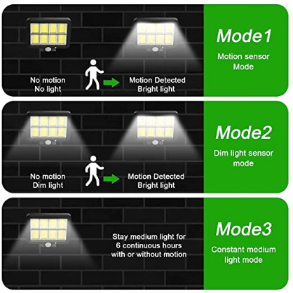 Solar Light Motion Sensor Waterproof Outdoor Wall Lamp 8 COB