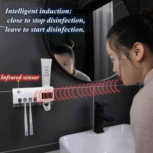Sterilizing Toothbrush Holder & Toothpaste Dispenser