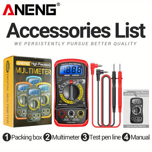 ANENG AN8204 Multimeter 1999 Counts Digital High Precision AC/DC Voltage DC Current hFE Triode Buzzer Multifunctional Test Tools