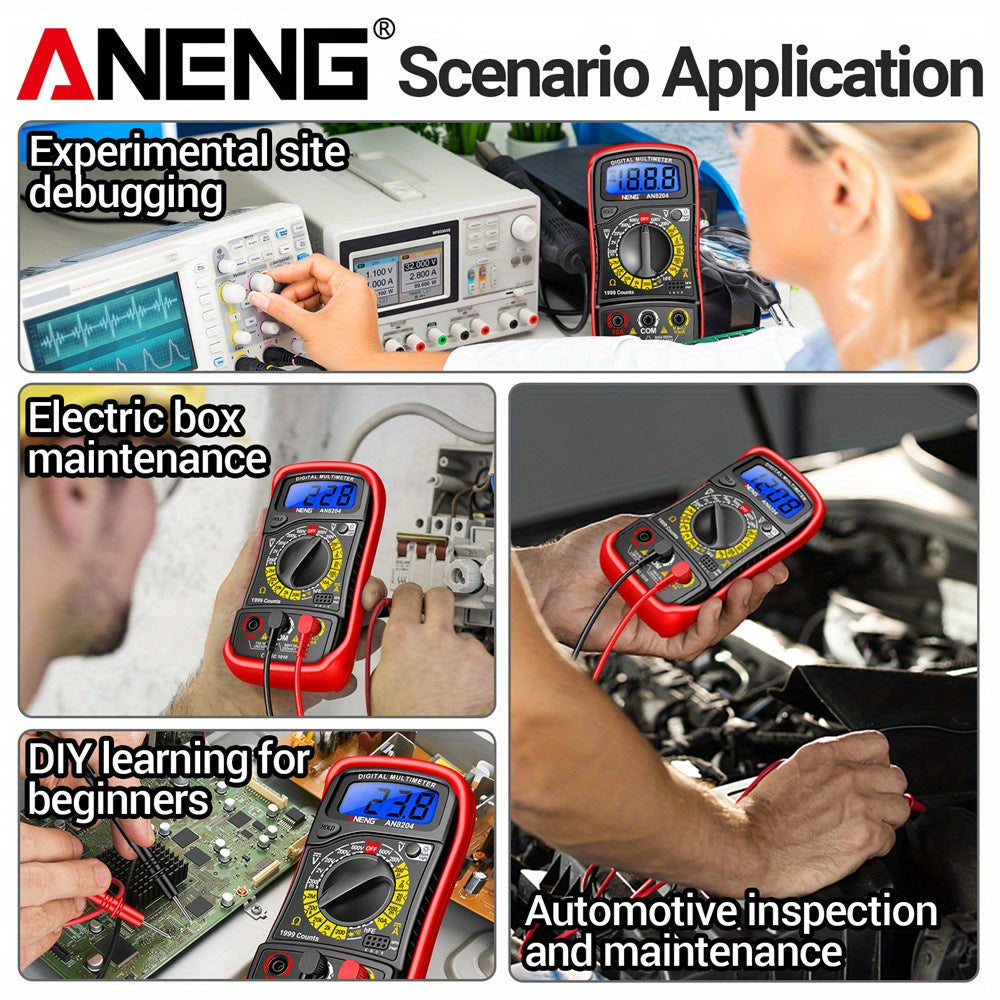 ANENG AN8204 Multimeter 1999 Counts Digital High Precision AC/DC Voltage DC Current hFE Triode Buzzer Multifunctional Test Tools
